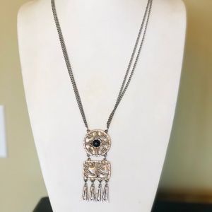 Vintage Silver Industrial Statement Necklace